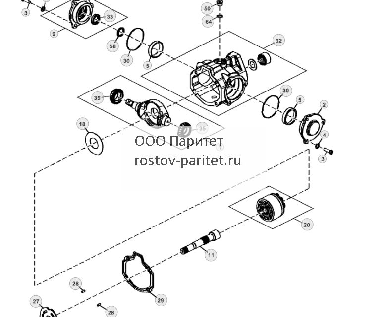 Задняя секция гидростатического насоса (ручное управление) - ST72145 161.jpg